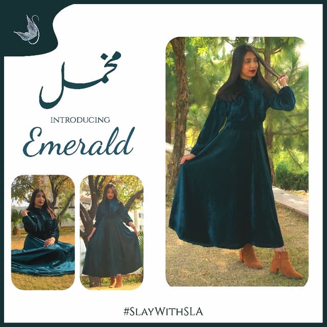 Emerald- Premium Green Velvet Dress