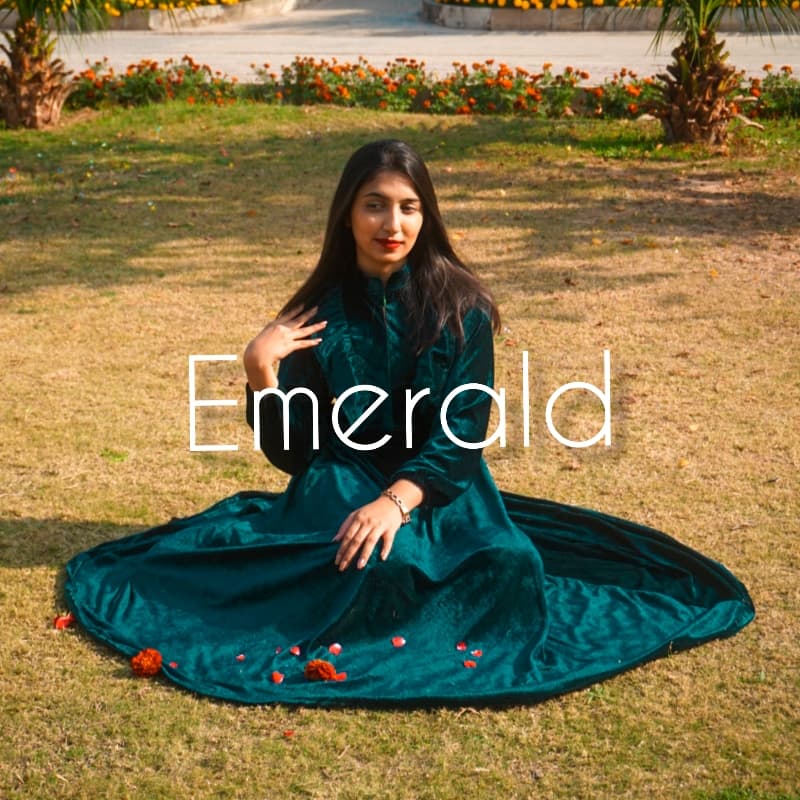 Emerald- Premium Green Velvet Dress