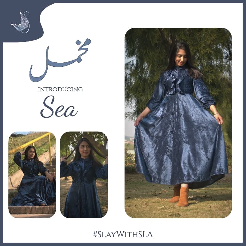 Sea - Premium Grey Velvet