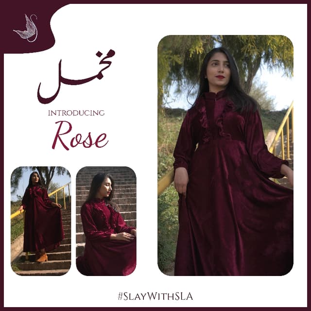 Rose - Premium Maroon Velvet Dress